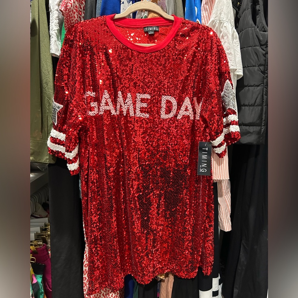 Red Sequin Game Day Dress!